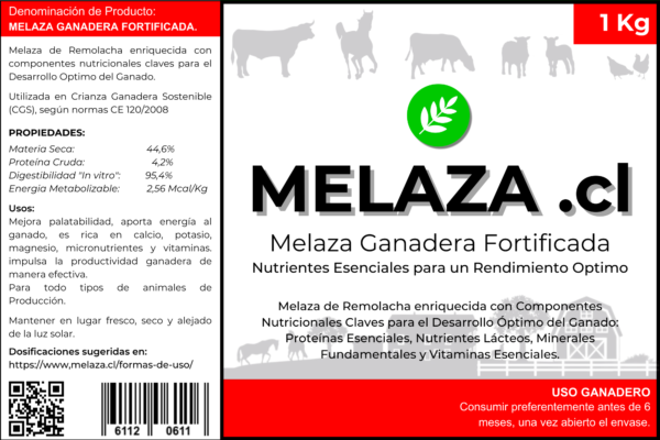 Etiqueta Melaza GANADERA 1Kg